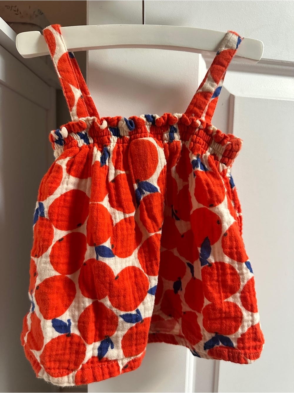 Hanna Andersson Orange Print Cotton Sundress Top Sz 4
